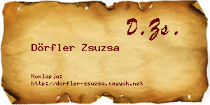 Dörfler Zsuzsa névjegykártya